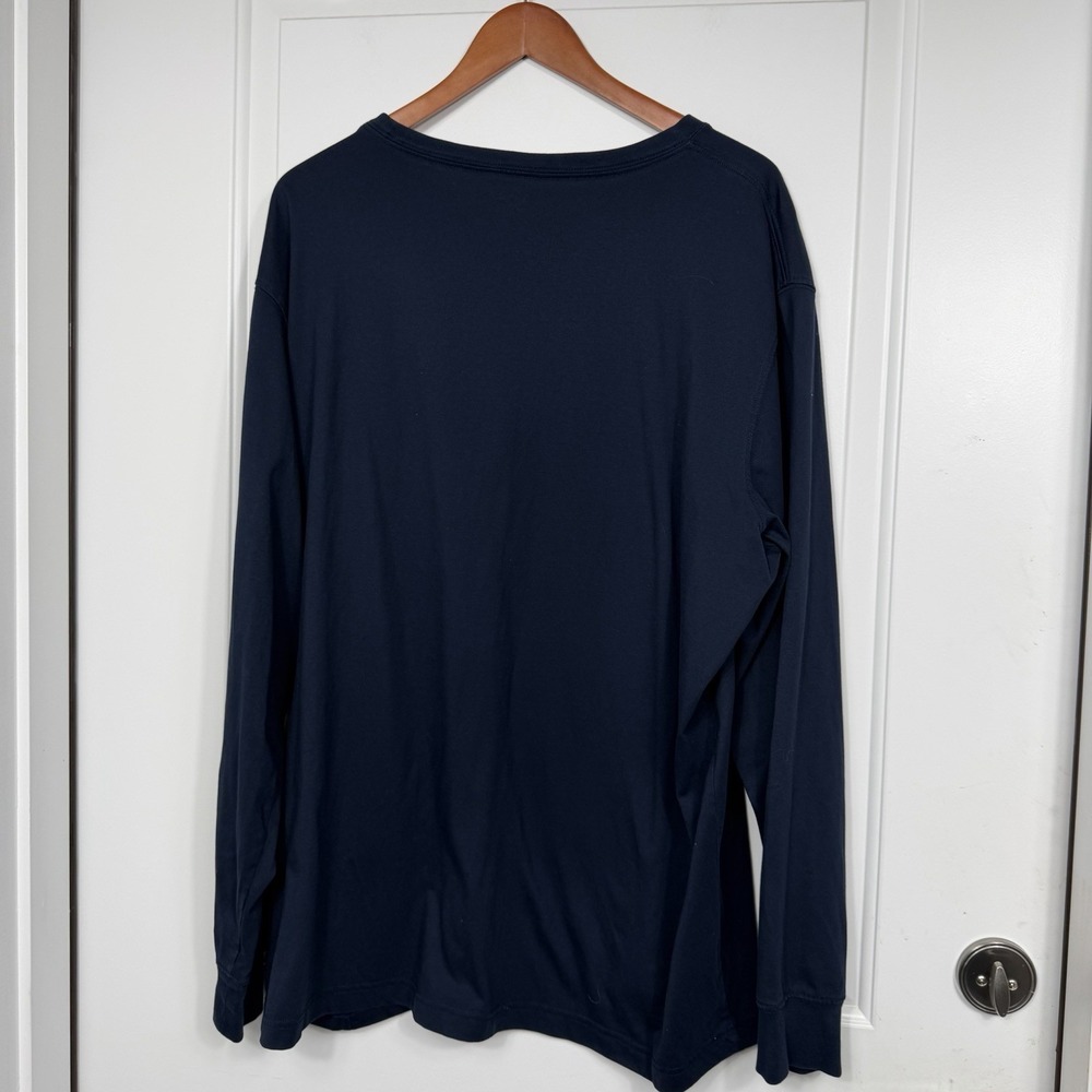Lands End Super-T Long Sleeve T Shirt Lot 2 Mens XXL Blue Navy Cotton Casual - Picture 3 of 10